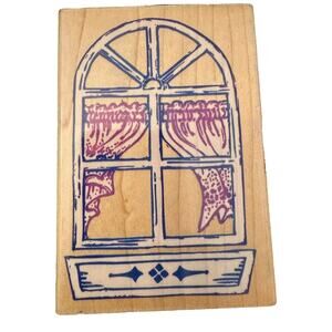 Stampendous Vintage 1994 Quaint Window P006 Large Rubber Stamp